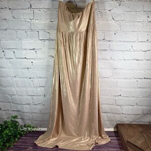 SHORE Elegant Shimmering Gold Maxi Riley Skirt Holiday party Christmas New Years